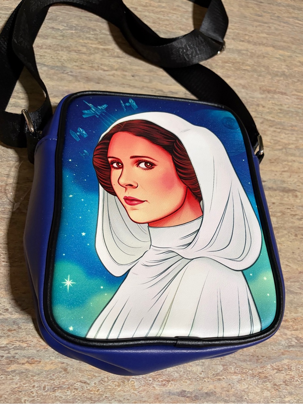 Star Wars Blue and White Leia Portrait Crossbody Bag